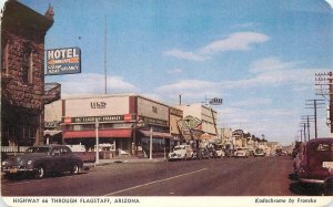 Postcard Arizona Flagstaff Highway 66 Automobiles Dexter 23--897