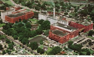 Postcard 1949 Air View Of 40 Acre Home Of Post Cereals Battle Creek Michigan MI