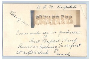 C. 1900-07 A.O.M Hospital Nurse Graduation RPPC Real Photo Postcard P213E