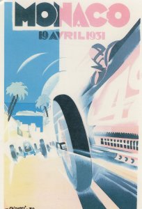 Monaco 1931 Grand Prix Car Racing Poster Advertising Postcard