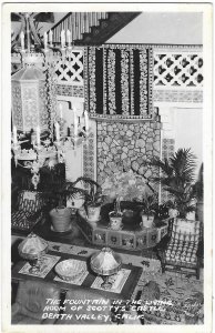 RPPC Fountain in Living Room Scotty's Castle in Death Valley California