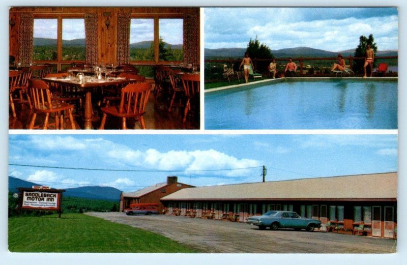RANGELEY LAKES, Maine ME ~ Roadside SADDLEBACK MOTOR INN Motel c1960s Postcard