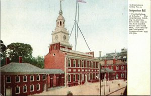 Independence Hall State Capitol Continental Antique Postcard DB UNP Unused 
