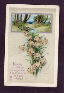 Antique Glitter postcard- Alleluia signed Ellen Clapsaddle