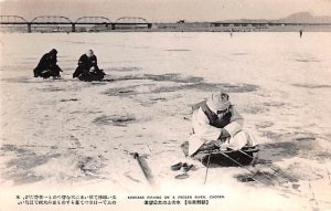 Koreans Fishing of Frozen Water Chosen Unused 