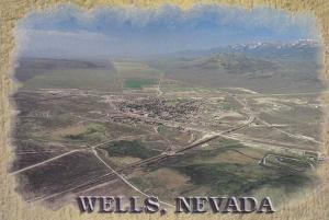 Aerial View of Wells NV, Nevada - pm 2001