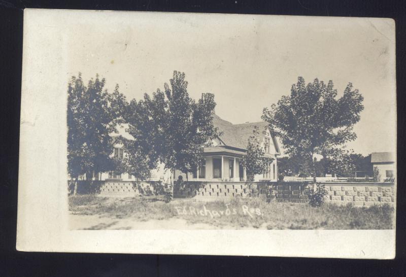 RPPC RICHARDS RESIDENCE NEBRASKA MORSE BLUFFS NEBR. REAL PHOTO POSTCARD