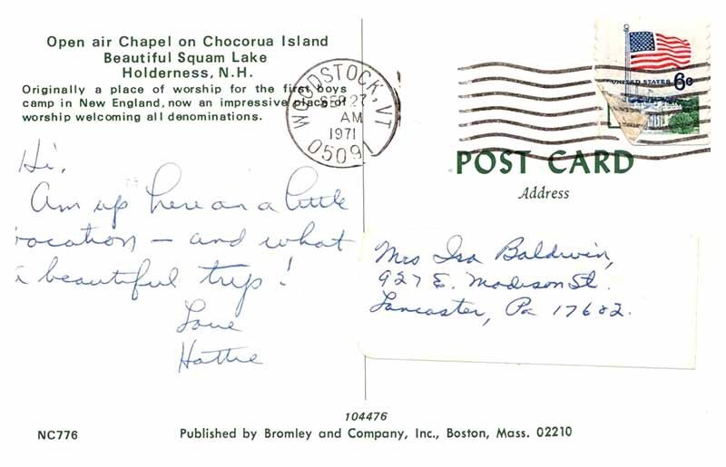 Postcard WATER SCENE Holderness New Hampshire NH AS8564