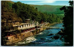 Postcard - Chain Bridge & River Dee - Llangollen, Wales