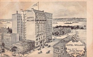NEW YORK CITY~HOTEL WILLARD-WEST 76th ST-BROADWAY-WEST END~1910s ARTIST POSTCARD