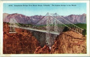 Bridges Postcard Suspension Bridge over Royal Gorge Colorado