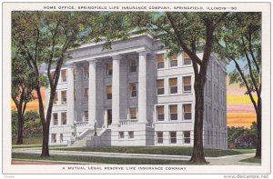 SPRINGFIELD, Illinois; Home Office, Life Insurance Company, 30-40s