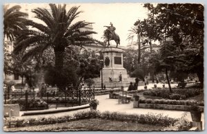 Vtg Valencia Spain Parterre Statue King Don RPPC Postcard