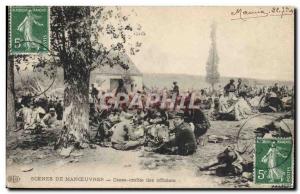Old Postcard Scenes Army Maneuvers Casse Croute officers