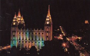 Utah Salt Lake City Mormon Temple At Night