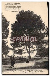 Old Postcard Tree St Cyr sur Mer Var balls players under the big pine Port & ...