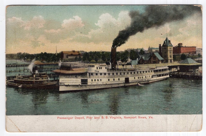 Newport News, Va., Passenger Depot, Pier and S. S. Virginia