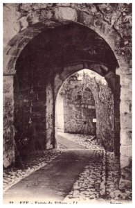 Entrance To The Village Eze France Black And White Postcard