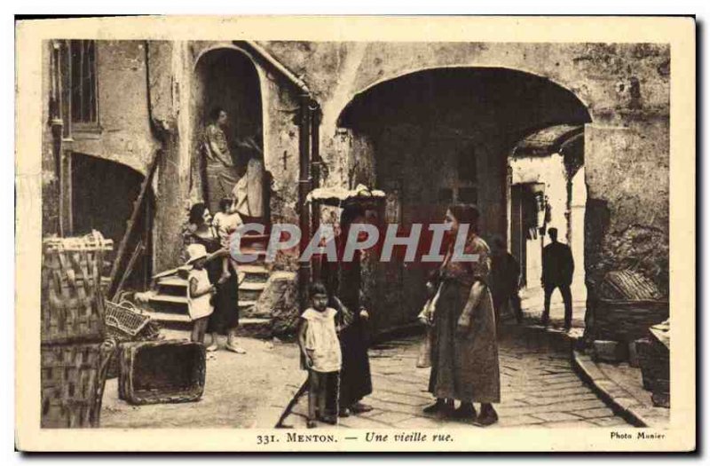 Old Postcard Menton An Old Street