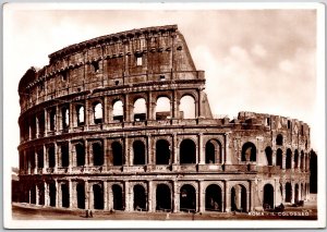 Roma Il Colosseo Rome Italy The Ruins of the Temple Real Photo RPPC Postcard