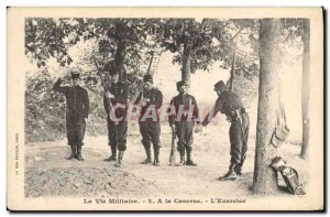 Old Postcard Militaria A Barracks L & # 39exercice