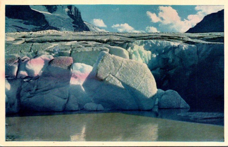 Canada Alberta Athabasca Glacier Ice Front 1960