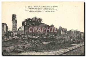 Old Postcard Pargny Sur Saulx La Grande Rue Militaria