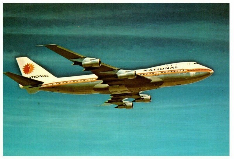 National Airlines 747 In Flight Airplane Postcard