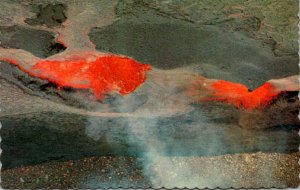 Hawaii Kilauea Volcano Day View Of An Eruption Of Halemaumau Firepit