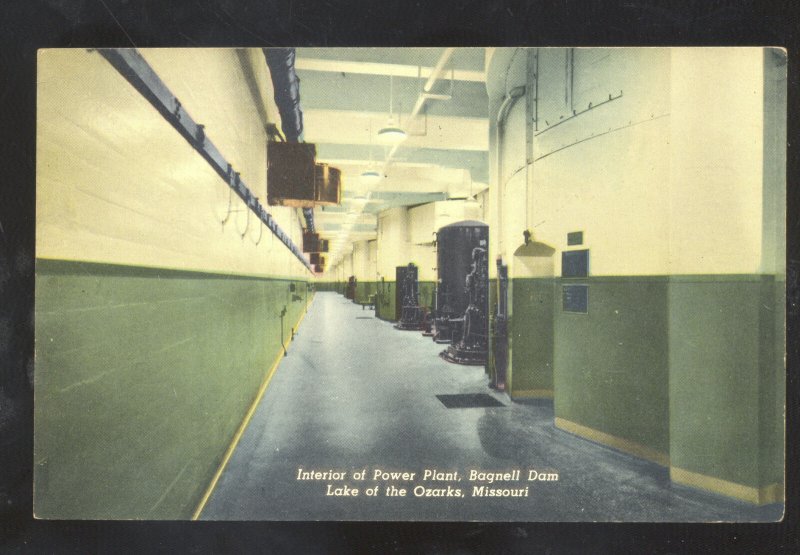 LAKE OF THE OZARKS MISSOURI BAGNELL DAM POWER PLANT INTERIOR VINTAGE POSTCARD