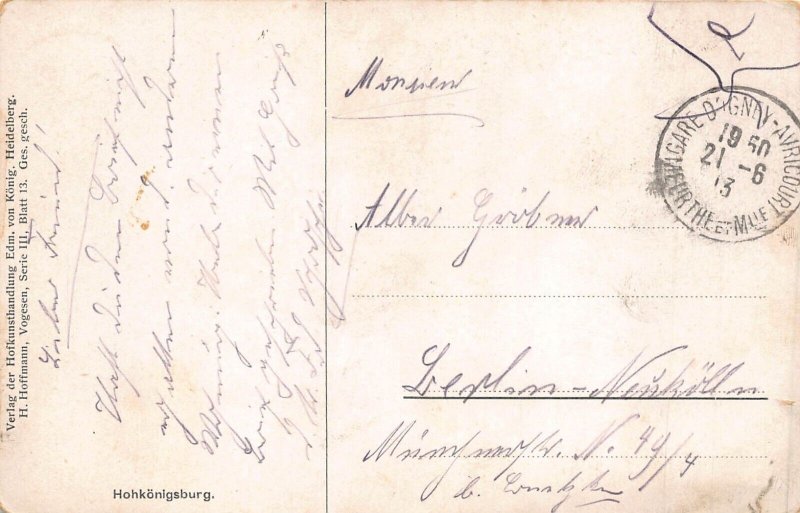 L125 France 1913 Hohkoenigsburg, Orschwiller Castle vintage postcard