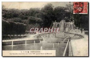 Postcard Old Saint Cloud waterfalls built under Louis XIV by Le Pautre and ma...