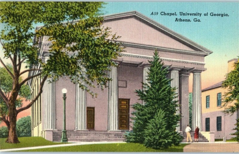 Chapel University of Georgia in Atlanta Georgia Postcard