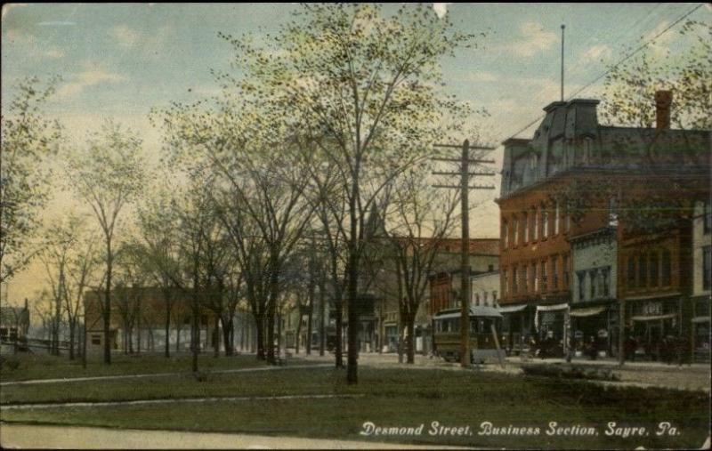 Sayre PA Desmond St. c1910 Postcard