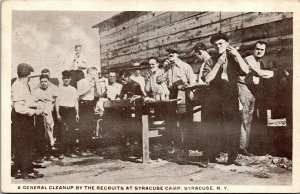 Vtg Syracuse NY General Cleanup by Recruits at Syracuse Camp WW1 Era Postcard