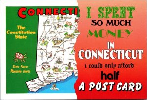 Connecticut Humour I Spent So Much Money I Could Only Afford Half Of A Postcard