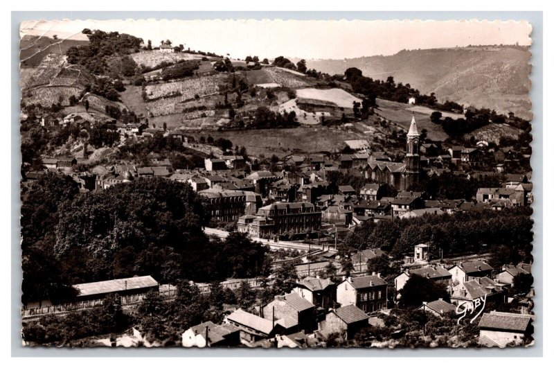 RPPC Birds Eye View Decazeville Aveyron France UNP Postard Y12