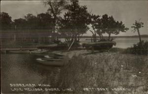 Shoreham MN Lake Melissa Pettibone Lodge Boats Canoes 1918 Used RPPC