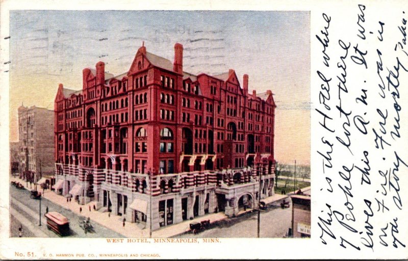 Minnesota Minneapolis West Hotel 1906