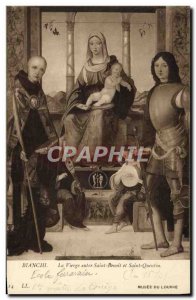 Old Postcard Musee Du Louvre Virgin between Saint Benedict and Saint Quentin