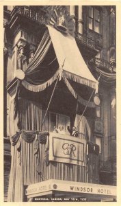 WINDSOR HOTEL MONTREAL CANADA BRITISH ROYALTY POSTCARD 1939