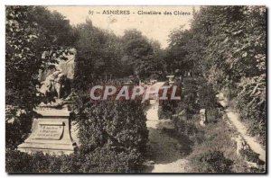 Asnieres Postcard Old Cemetery dogs (dog cemetary)