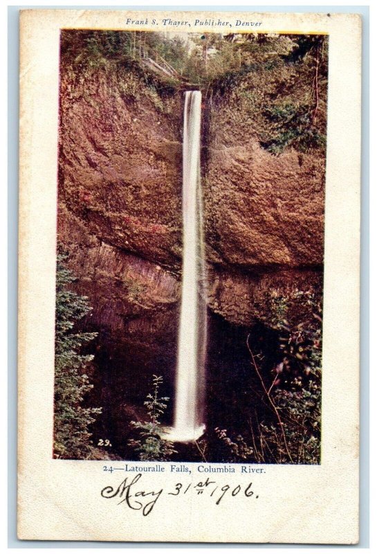 1906 Scenic View Latouralle Falls Columbia River Oregon Antique Vintage Postcard