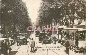 Old Postcard Marseille Course Belsung Tramway Automotive