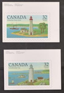 Lighthouse Stamps On Postcards - Canada Set Of 2 - Unused