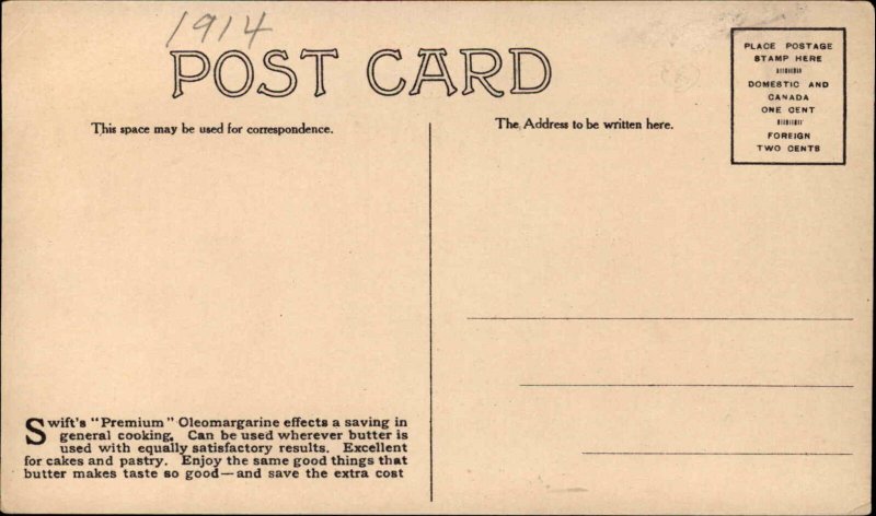 Swift's Premium Oleomargarine Butter Scottish Bagpipes Advertising Vintage PC