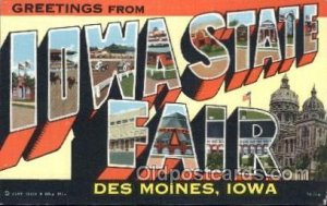 Iowa State Fair, Des Moines, Iowa, USA Large Letter Town Unused 