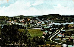 Postcard ON Muskoka Region Bird's Eye View of Huntsville ~1910 K49