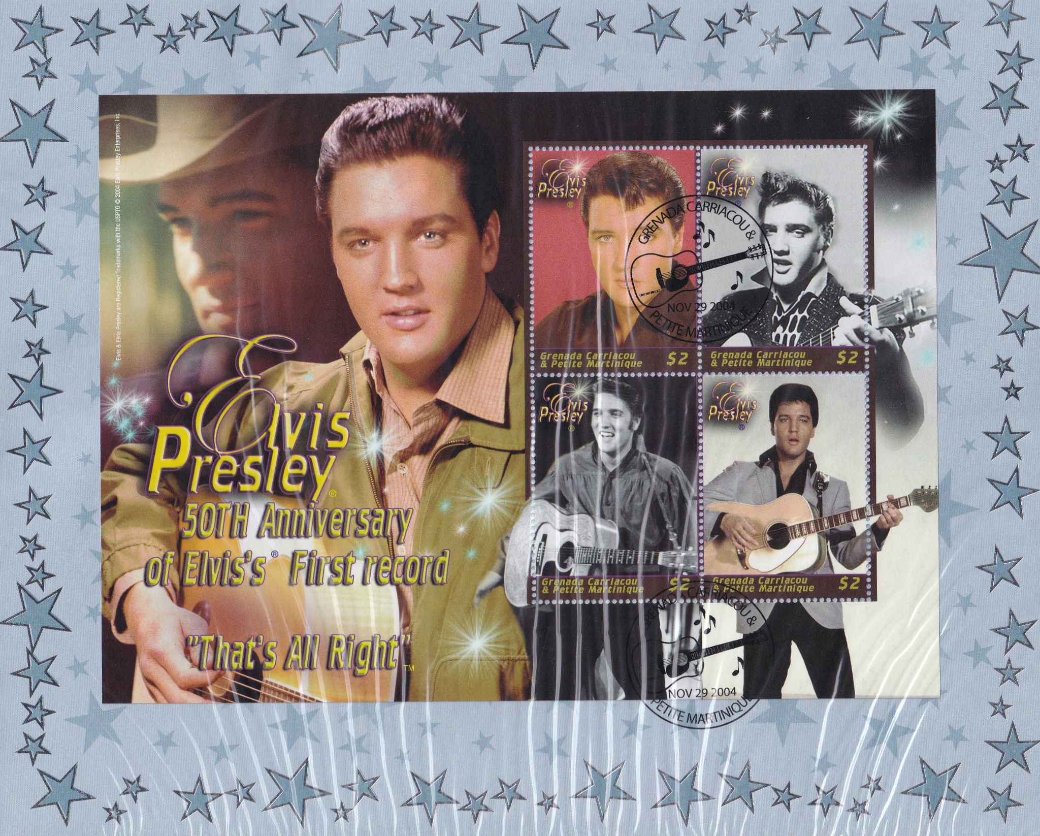 Elvis Presley 50th Anniversary Of First Record Thats All Right Stamp First Da Hippostcard