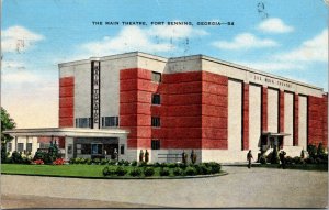 Vtg 1950s The Main Theatre Army Base Fort Benning Georgia GA Military Postcard